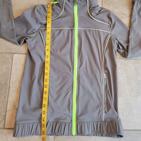 Ivivva (by Lululemon)Full Zip Grey Green Hoodie size 14 - Picture 6 of 8